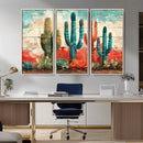 Colorful Cacti Wall Art – Framed Vibrant Succulent Canvas by MyGreatCanvas | Canvas Wall Art Prints | Photo Prints & Wall Decor