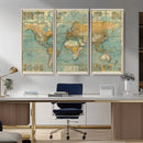 Push Pin World Map Canvas Print – Travel Tracker Wall Art