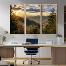 Sunrise Over the Smoky Mountains Canvas Wall Art –