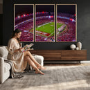 Bryant-Denny Stadium Night Game Triple Canvas Wall Art -