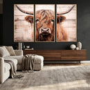 Vintage Scottish Highland Cow Cattle Art Print Farmhouse