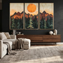Sunset Mountain Landscape Canvas Wall Art Print - Nature