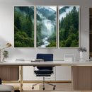 Mountain Forest River Canvas Wall Art Print - Serene Nature