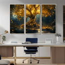 Golden Tree of Life Canvas Wall Art Print - Majestic Glowing