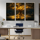 Golden Tree of Life Canvas Wall Art Print - Majestic Glowing