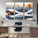 Abstract Winter Landscape Canvas Wall Art Print -  Large