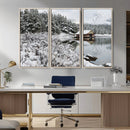 Winter Wall Art - Cabin by the Lake Canvas Wall Art - Serene by MyGreatCanvas | Canvas Wall Art Prints | Photo Prints & Wall Decor