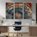 Abstract Tree Ring Wall Art, Colorful Framed Tree Ring Wall