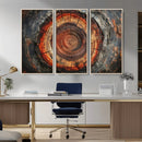 Wood Grain Canvas Wall Art - Framed Abstract Tree Ring