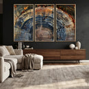 Framed Tree Ring Wall Art - Abstract Colorful Tree Ring Wall
