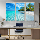 Tropical Beach Wall Art Canvas Print - Serene Ocean
