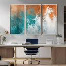 Vintage Abstract Print - Bold Teal and Orange Canvas Wall by MyGreatCanvas | Canvas Wall Art Prints | Photo Prints & Wall Decor