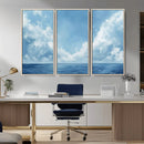 Abstract Ocean Print Artwork- Serene Blue Ocean Canvas Wall
