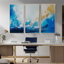 Blue Abstract Print - Dynamic Ocean-Inspired Canvas Wall Art
