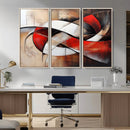 Abstract Wall Art - Modern Red and White Canvas Wall Art