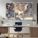 Abstract Blue and Gold Wall Art - Fluid Ink Artwork - Modern