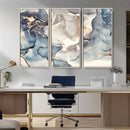 Abstract Blue and Gold Canvas Wall Art - Fluid Modern Ink
