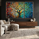 Yggdrasil Tree of Life Wall Art Print | Mosaic Style 3-Panel