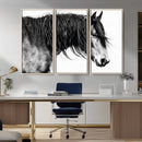 Majestic Horse Wall Art – Framed Black White Portrait Canvas by MyGreatCanvas | Canvas Wall Art Prints | Photo Prints & Wall Decor