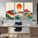 Southwest Mountain Wall Art Canvas Print – Boho Triptych
