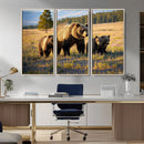 Grizzly Bear Family Wall Art Canvas Print – Majestic