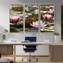 Lotus Flower Wall Art Canvas Print, Water Lily Large Wall