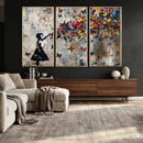 Butterfly Girl Wall Art – Vibrant Street Style Canvas Print,