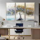 Silver Tree Wall Art – Framed Golden Leaves Canvas Artwork, by MyGreatCanvas | Canvas Wall Art Prints | Photo Prints & Wall Decor