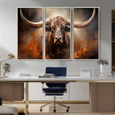 Highland Bull Canvas Abstract Canvas Wall Art Print –