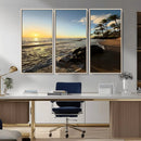 Tropical Beach Wall Art - Stunning Ocean Sunset Canvas Print
