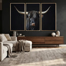Majestic Longhorn Bull Wall Art Canvas Print – Dark by MyGreatCanvas | Canvas Wall Art Prints | Photo Prints & Wall Decor
