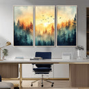 Sunrise Forest Wall Art – Framed Misty Pines Canvas Artwork by MyGreatCanvas | Canvas Wall Art Prints | Photo Prints & Wall Decor