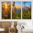 Forest Sunset Wall Art Canvas Print – Green Pines Sunset