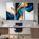 Gold Blue Abstract Canvas Print, Elegant Navy and Gold by MyGreatCanvas | Canvas Wall Art Prints | Photo Prints & Wall Decor
