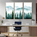 Misty Pine Forest Wall Art, Foggy Mountain Landscape Canvas by MyGreatCanvas | Canvas Wall Art Prints | Photo Prints & Wall Decor
