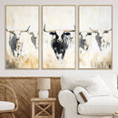 Texas Longhorn Wall Art Canvas Print – Rustic Western Bull