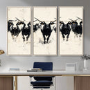 Texas Longhorn Wall Art – Framed Black White Cattle Canvas by MyGreatCanvas | Canvas Wall Art Prints | Photo Prints & Wall Decor