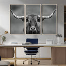 Texas Longhorn Wall Art Canvas Print – Framed Western Bull