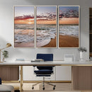 Ocean Sunset Wall Art Canvas Print – Framed Sandy Shore