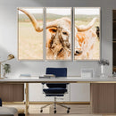 Texas Longhorn Wall Art Canvas Print – Framed Spotted Cow