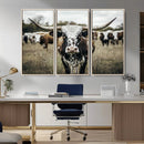 Texas Longhorn Wall Art – Framed Speckled Cow Canvas by MyGreatCanvas | Canvas Wall Art Prints | Photo Prints & Wall Decor