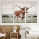 Texas Longhorn Wall Art Canvas Print – Framed Spotted Cattle by MyGreatCanvas | Canvas Wall Art Prints | Photo Prints & Wall Decor