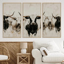 Longhorn Cattle Wall Art Canvas Print – Framed Bison Herd by MyGreatCanvas | Canvas Wall Art Prints | Photo Prints & Wall Decor