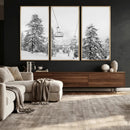 Snowy Ski Lift Wall Art – Framed Winter Forest Canvas by MyGreatCanvas | Canvas Wall Art Prints | Photo Prints & Wall Decor