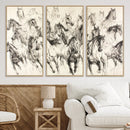 Running Horses Wall Art Canvas Print – Framed Galloping Herd