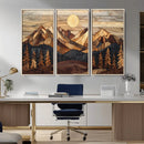 Wood Mountain Landscape Wall Art Canvas Print – Framed