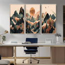 Wood Mountain Landscape Wall Art Canvas Print – Framed