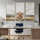 Texas Longhorn Wall Art Canvas Print – Framed Western Cow