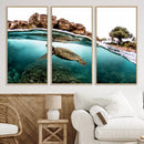 Sea Turtle Wall Art Canvas Print – Framed Ocean Life