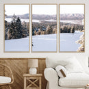 Snowy Mountain Wall Art Canvas Print – Framed Ski Slope